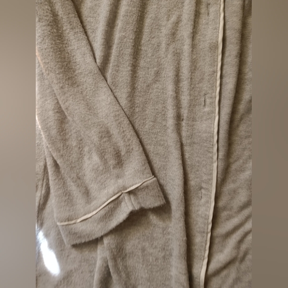 Women's Stars Above Button Up Sleep Shirt Light Grey with white trim - Picture 4 of 6